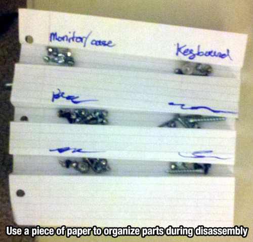 paper organize parts tip